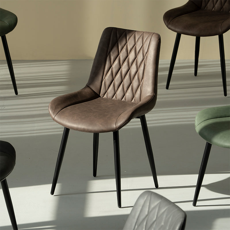 Silla de piel sintética, Silla de comedor OFCASA,Silla de piel OFCASA,Silla de comedor clásica en piel,Silla de comedor verde,Silla de comedor marrón,Decoración de interiores,Muebles de cocina,Sillón monolítico,Sillón de comedor,Juego de sillones