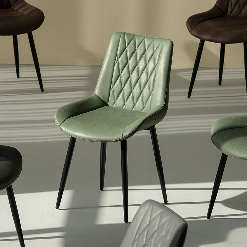 Silla de piel sintética, Silla de comedor OFCASA,Silla de piel OFCASA,Silla de comedor clásica en piel,Silla de comedor verde,Silla de comedor marrón,Decoración de interiores,Muebles de cocina,Sillón monolítico,Sillón de comedor,Juego de sillones