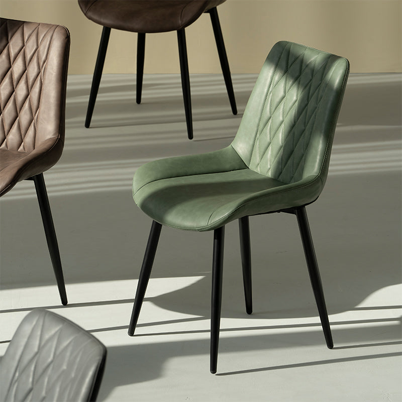 Silla de piel sintética, Silla de comedor OFCASA,Silla de piel OFCASA,Silla de comedor clásica en piel,Silla de comedor verde,Silla de comedor marrón,Decoración de interiores,Muebles de cocina,Sillón monolítico,Sillón de comedor,Juego de sillones