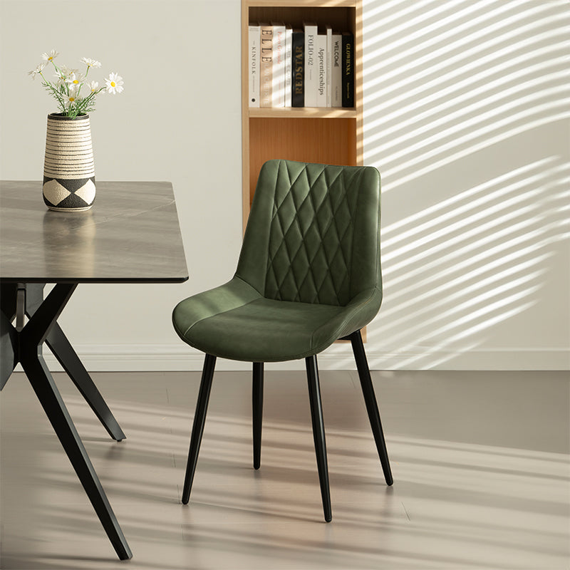 Silla de piel sintética, Silla de comedor OFCASA,Silla de piel OFCASA,Silla de comedor clásica en piel,Silla de comedor verde,Silla de comedor marrón,Decoración de interiores,Muebles de cocina,Sillón monolítico,Sillón de comedor,Juego de sillones
