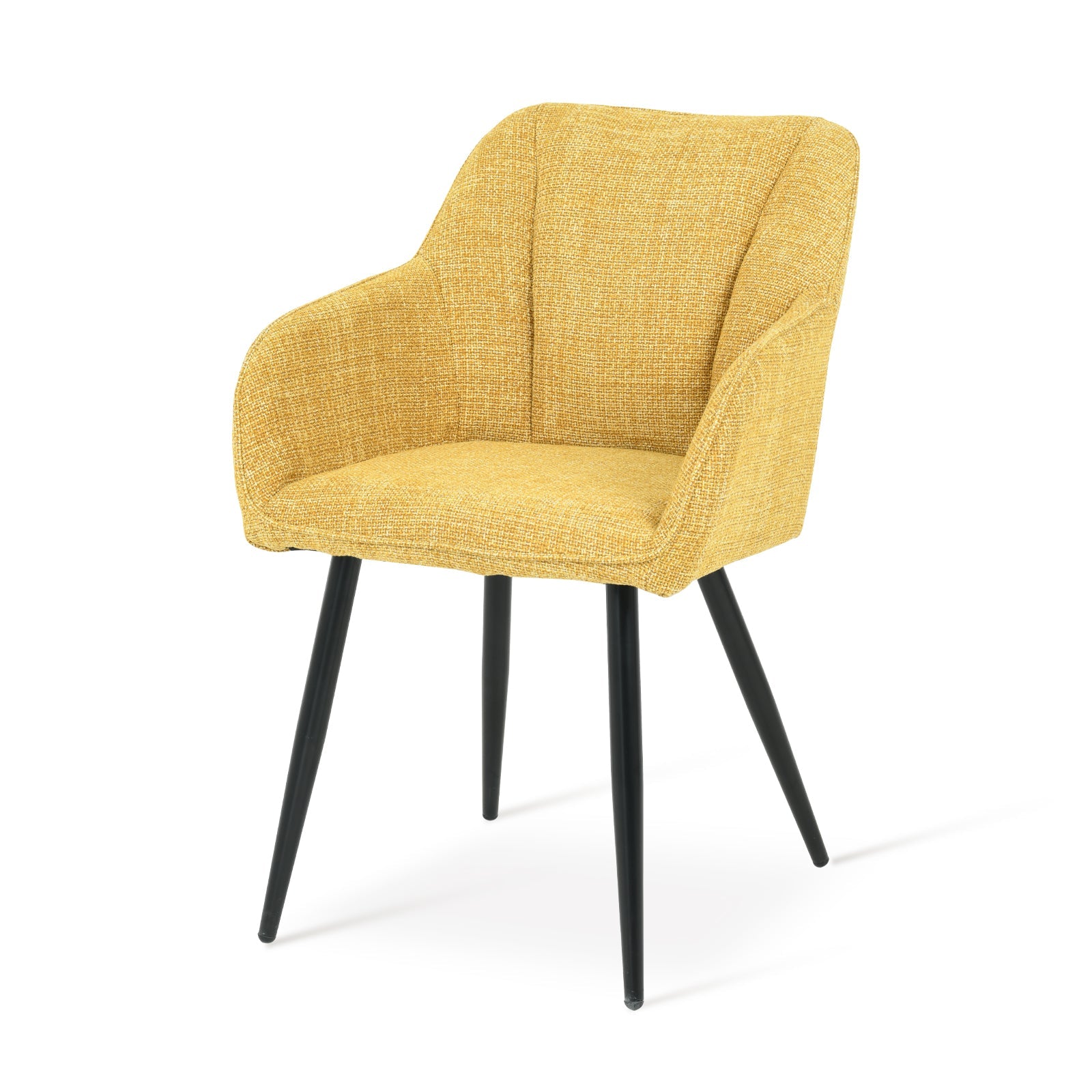 Sillón acolchado Sienna Garden de OFCASA con estructura metálica negra y cojines grises, perfecto para terrazas y comedores,Sillón de exterior Sienna en un patio moderno, muestra diseño ergonómico y tejido resistente a la intemperie