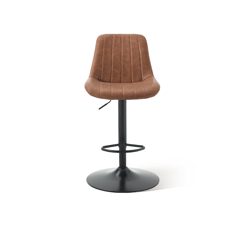 Taburete de barra Jarvis AJ en PU negro, altura regulable 62-82 cm con mecanismo hidráulico y giro 360°