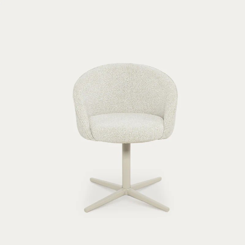 Silla de comedor con reposabrazos giratoria a 360° Paislee [Tejido efecto lino]