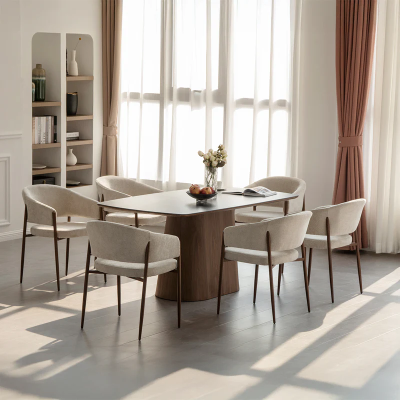 Silla de comedor con reposabrazos Weylyn [Lote de 2] [Chenilla]