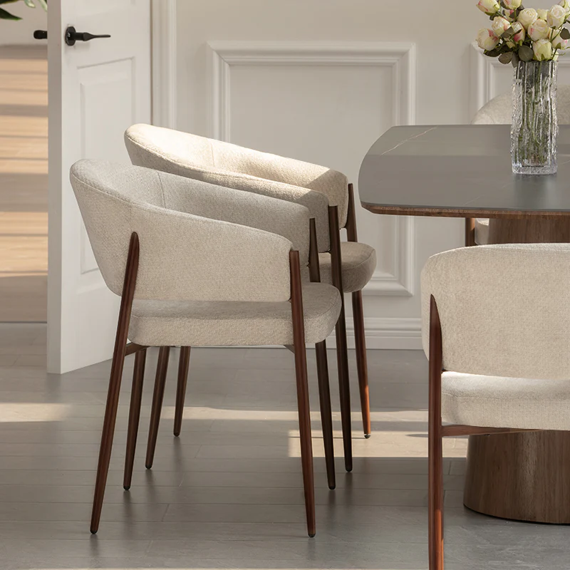 Silla de comedor con reposabrazos Weylyn [Lote de 2] [Chenilla]