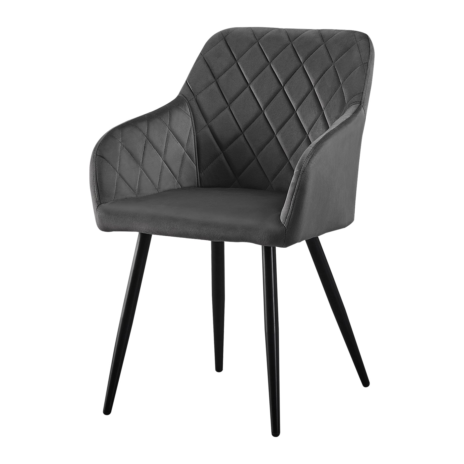 Sillón Frazer Sleek [Juego de 2] [Negro] [Terciopelo]
