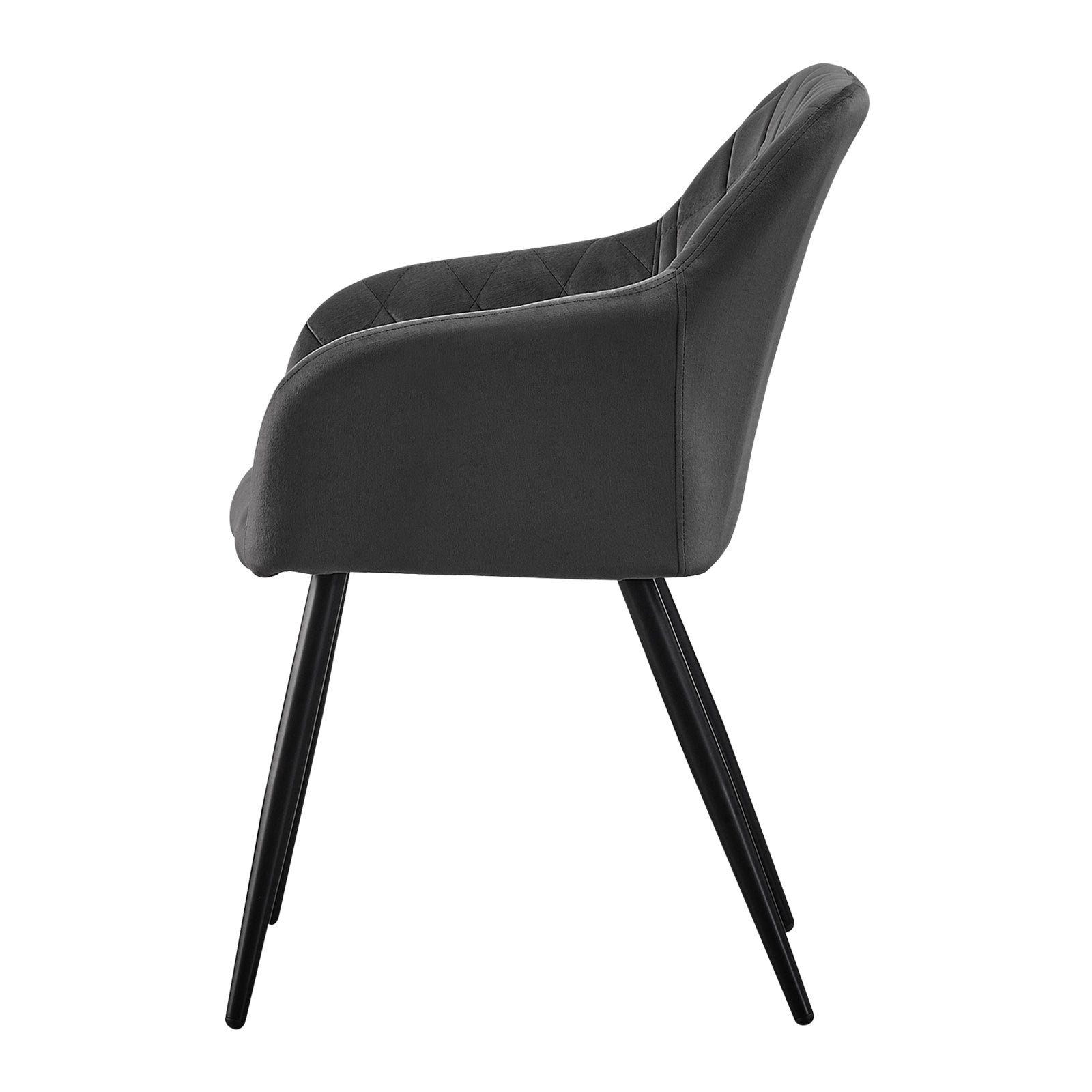 Sillón Frazer Sleek [Juego de 2] [Negro] [Terciopelo]