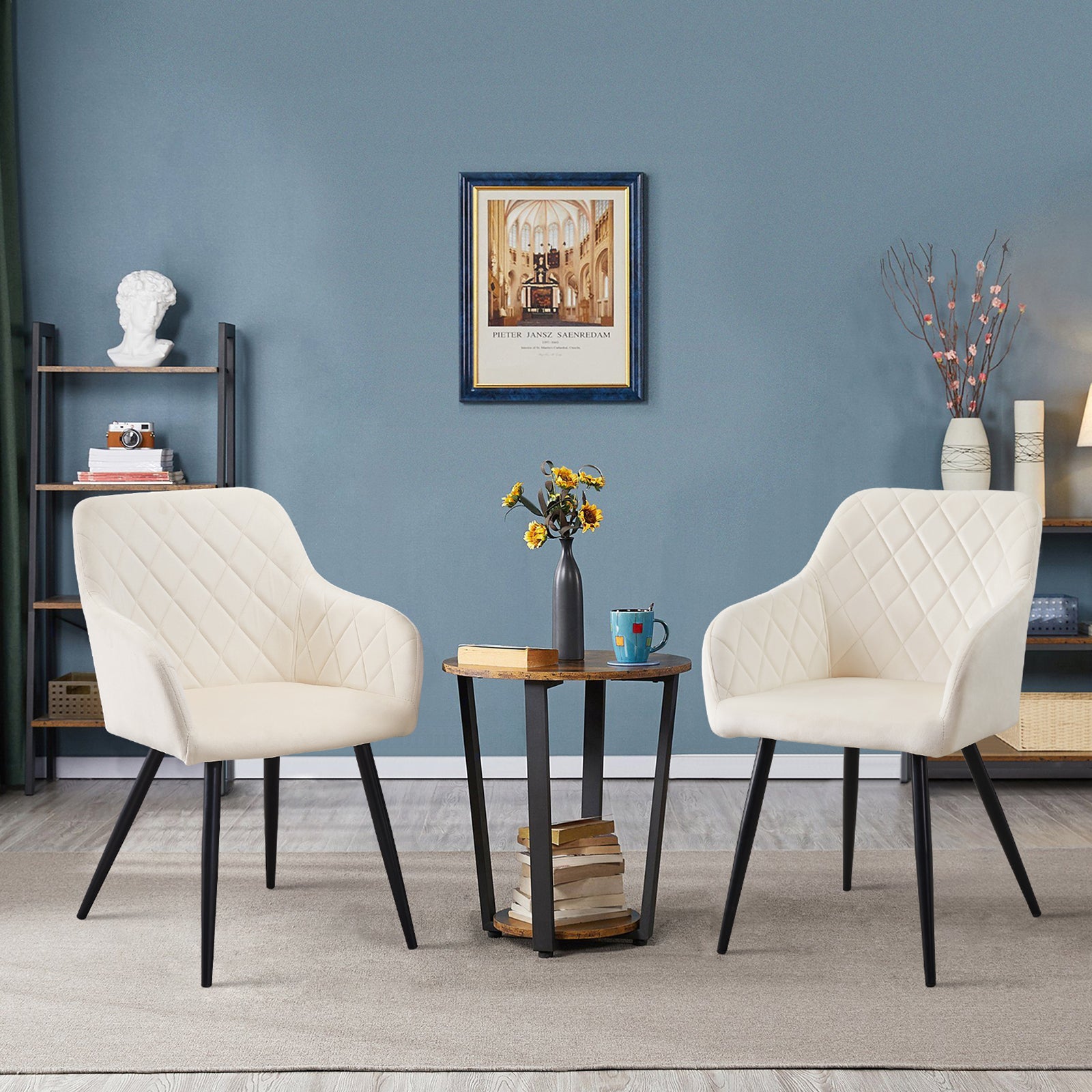 Sillón Frazer Sleek [Juego de 2] [Negro] [Terciopelo]