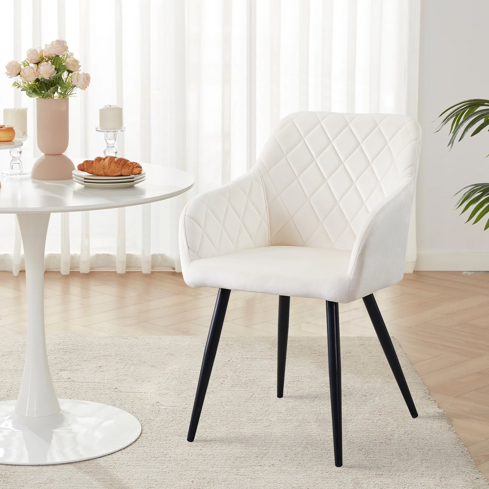 Sillón Frazer Sleek [Juego de 2] [Negro] [Terciopelo]
