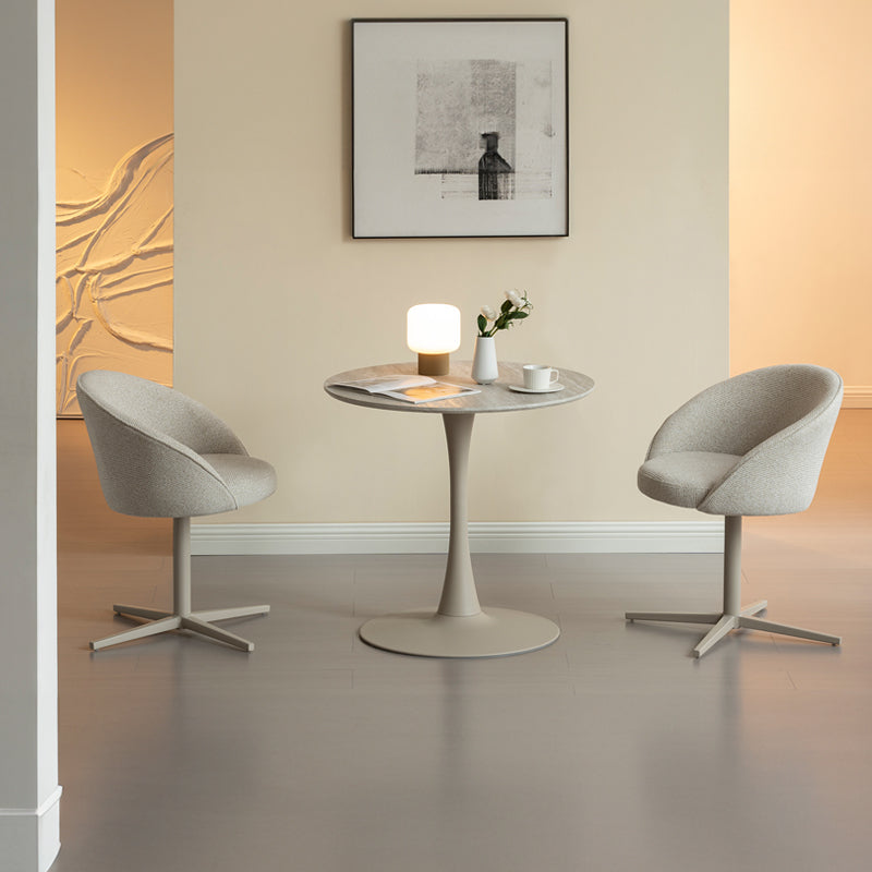 Mesa de comedor redonda Tiana y 2 Sillones de comedor giratorio 360° Paislee [Conjunto de Comedor]