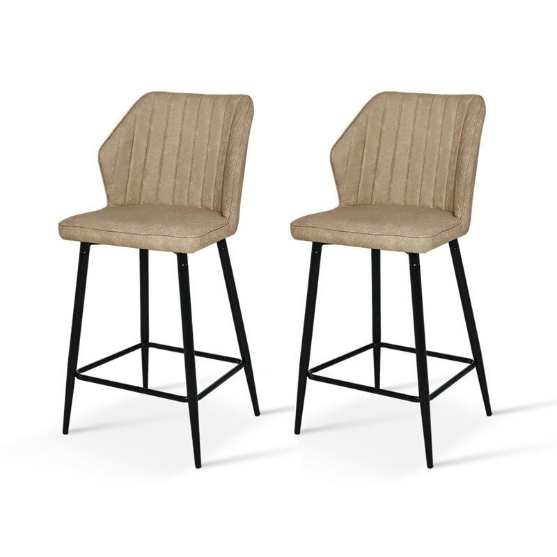 Taburete de bar Aleena [Juego de 2] [Imitación de Cuero] [65 cm]