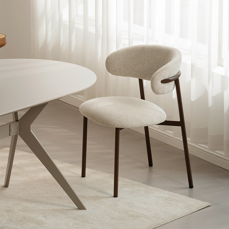 Silla de comedor Zahra S [Juego de 2] [Tela de lino] [⌀ 2.5 cm]