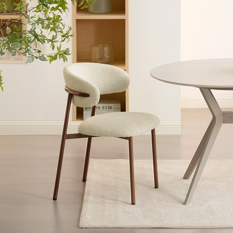 Silla de comedor Zahra S [Juego de 2] [Tejido efecto lino] [⌀ 2.5 cm]