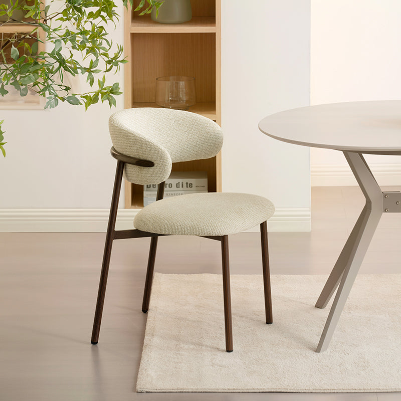 Silla de comedor Zahra S [Juego de 2] [Tela de lino] [⌀ 2.5 cm]