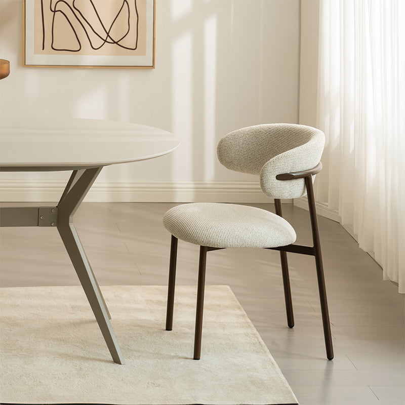 Silla de Comedor Zahra S [Juego de 2] [Tela de lino] [⌀ 2.5 cm]