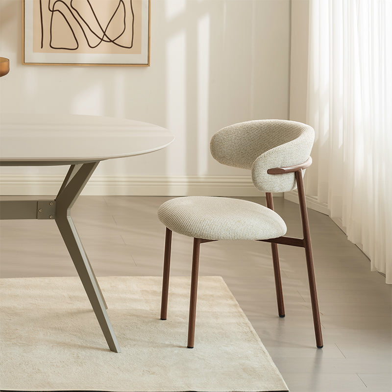 Silla de comedor Zahra S [Juego de 2] [Tejido efecto lino] [⌀ 2.5 cm]