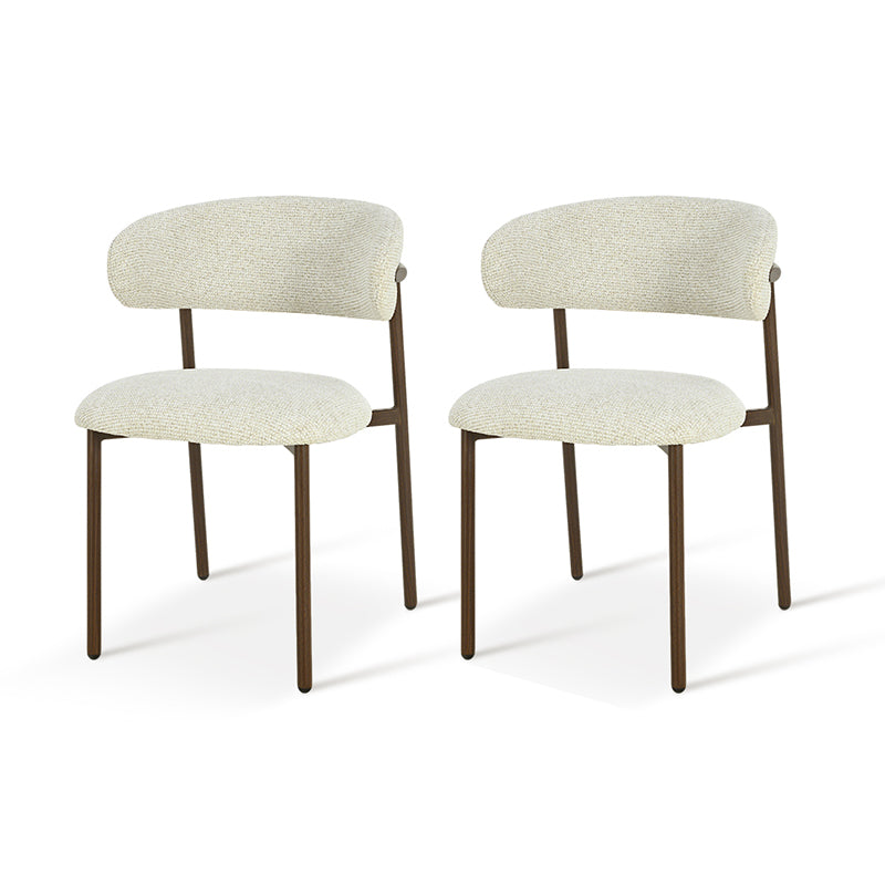 Silla de Comedor Zahra S [Juego de 2] [Tela de lino] [⌀ 2.5 cm]