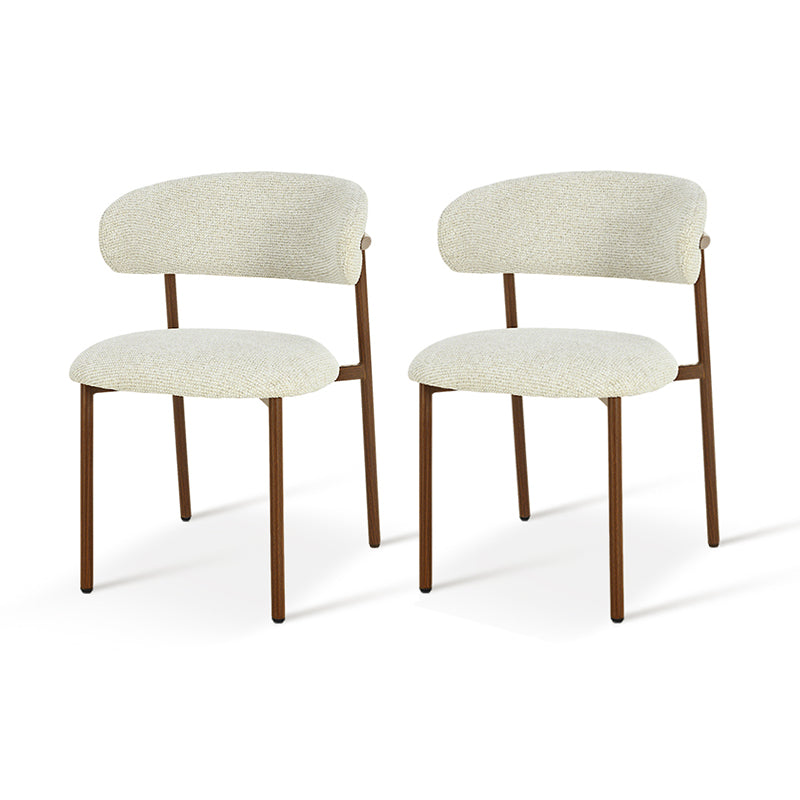 Silla de comedor Zahra S [Juego de 2] [Tejido efecto lino] [⌀ 2.5 cm]