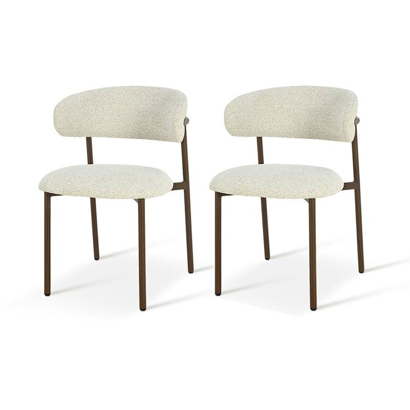 Silla de comedor Zahra S [Juego de 2] [Tela de lino] [⌀ 2.5 cm]