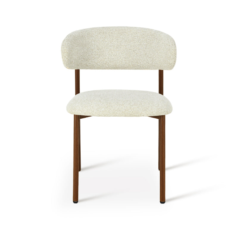 Silla de comedor Zahra S [Juego de 2] [Tejido efecto lino] [⌀ 2.5 cm]