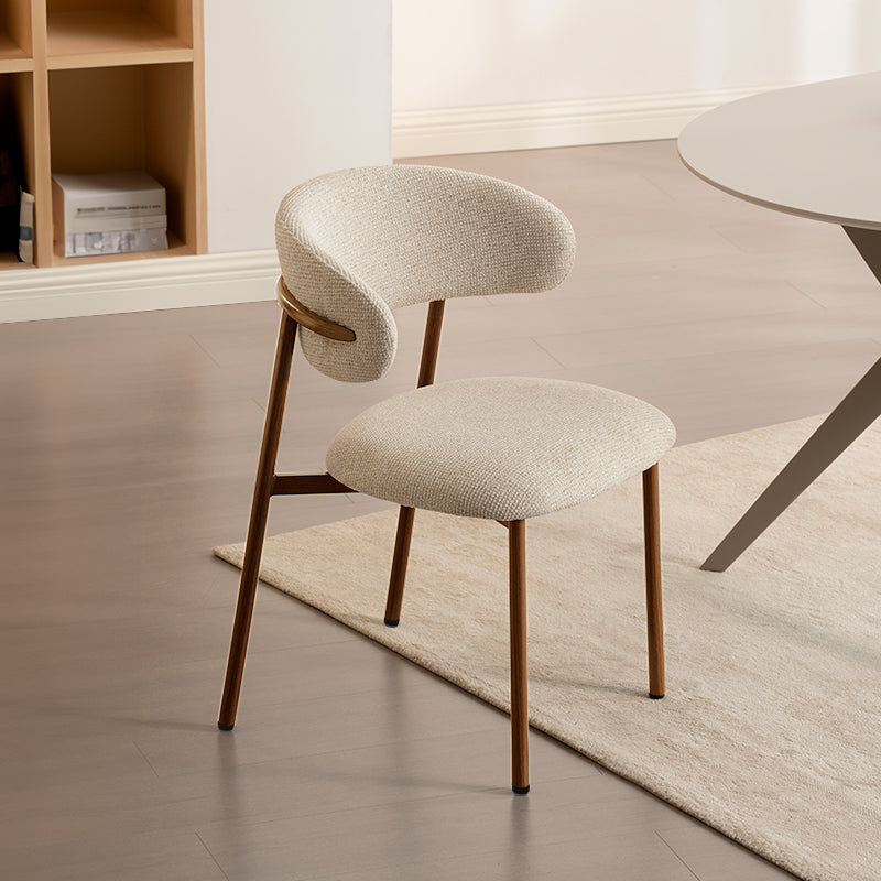 Silla de comedor Zahra S [Juego de 2] [Tejido efecto lino] [⌀ 2.5 cm]