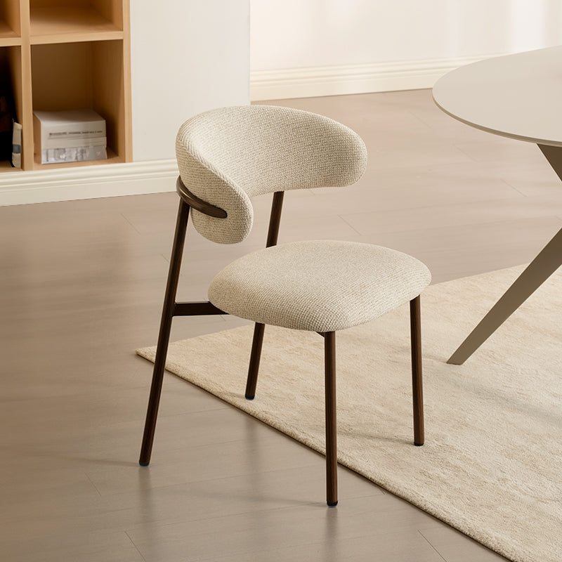 Silla de comedor Zahra S [Juego de 2] [Tela de lino] [⌀ 2.5 cm]