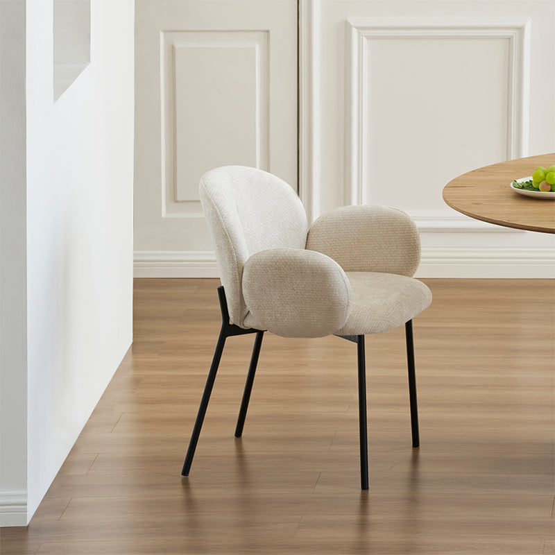 Mesa de Comedor Redonda Isabeau y 4  Sillón Harlow [Conjunto de Comedor]