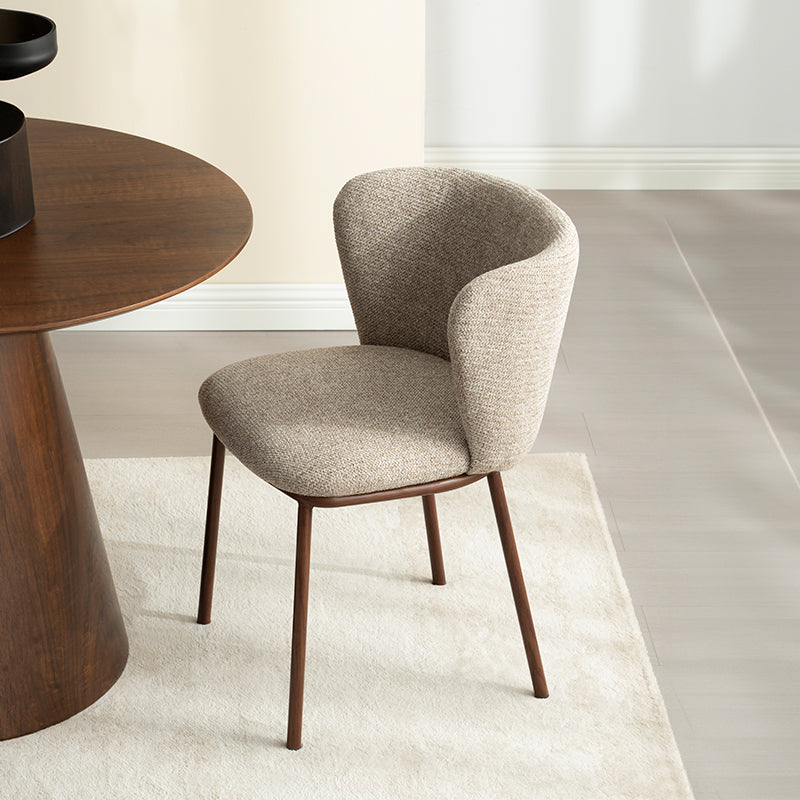 Mesa de Comedor Redonda Elowen y 4 Sillas de comedor Karin [Conjunto de Comedor]