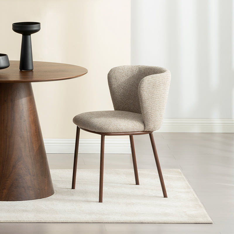 Mesa de Comedor Redonda Elowen y 4 Sillas de comedor Karin [Conjunto de Comedor]