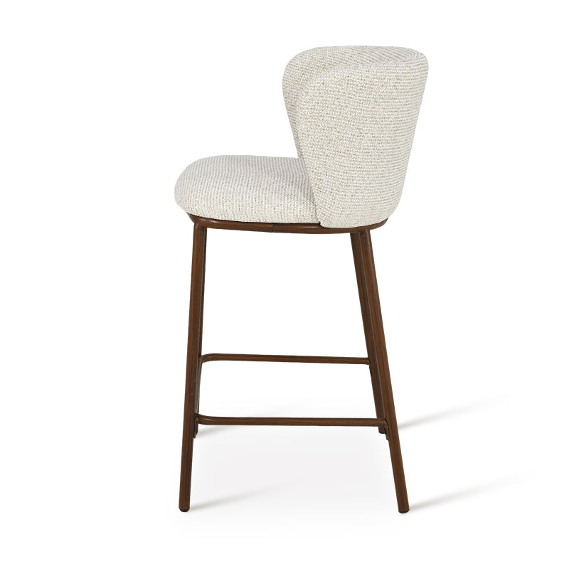 Taburete de bar Karin [Juego de 2] [Tejido bouclette y lino] [65 cm]