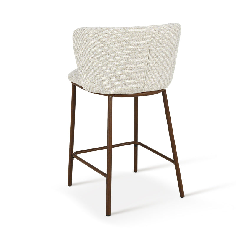 Taburete de bar Karin [Juego de 2] [Tejido bouclette y lino] [65 cm]