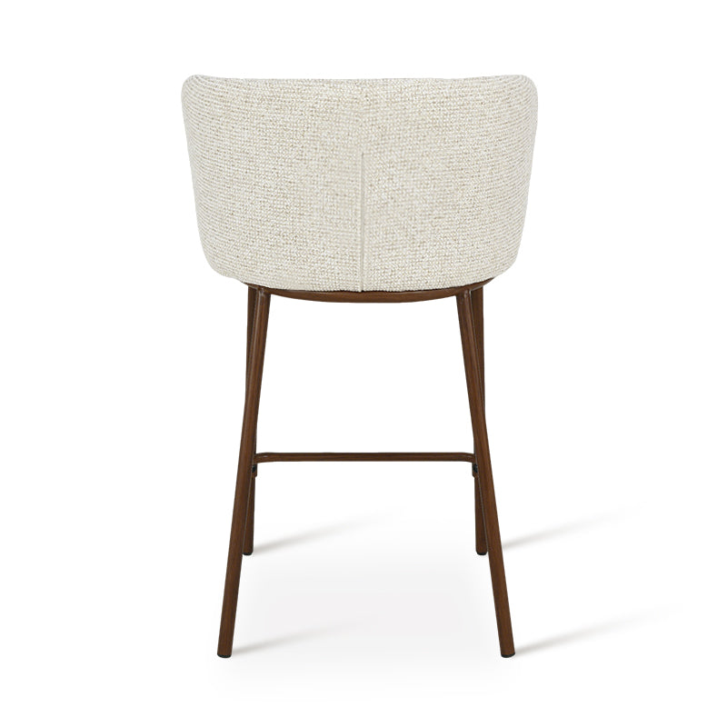 Taburete de bar Karin [Juego de 2] [Tejido bouclette y lino] [65 cm]