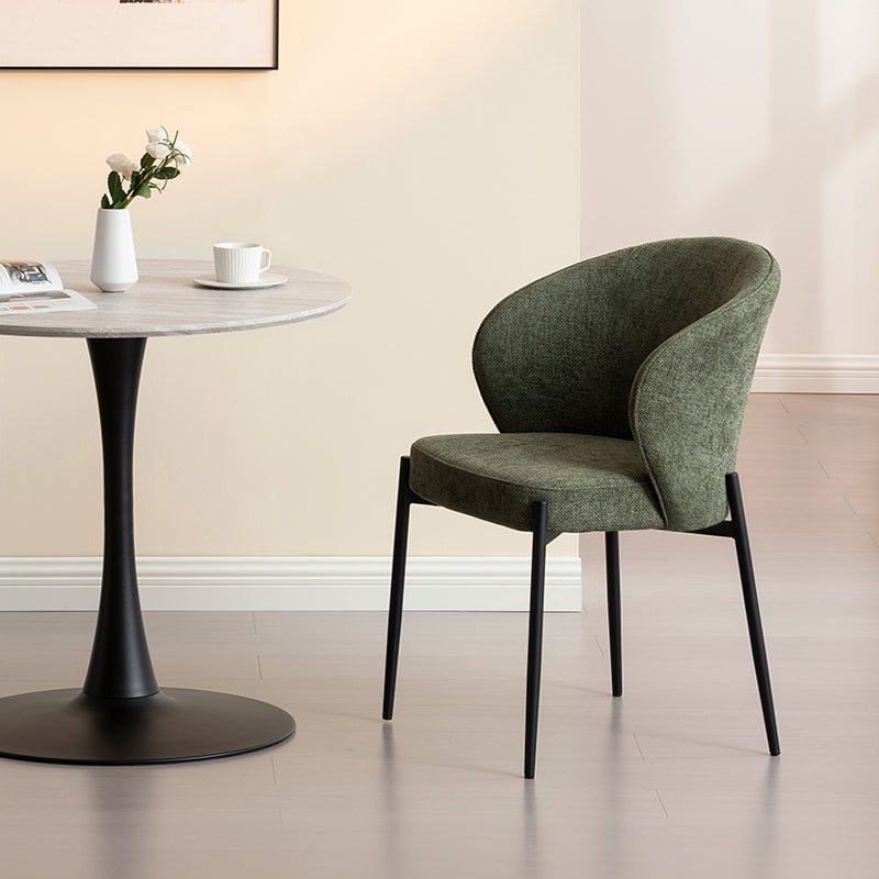 Mesa de comedor redonda Tiana y 4 Sillones de comedor Bard [Conjunto de Comedor]