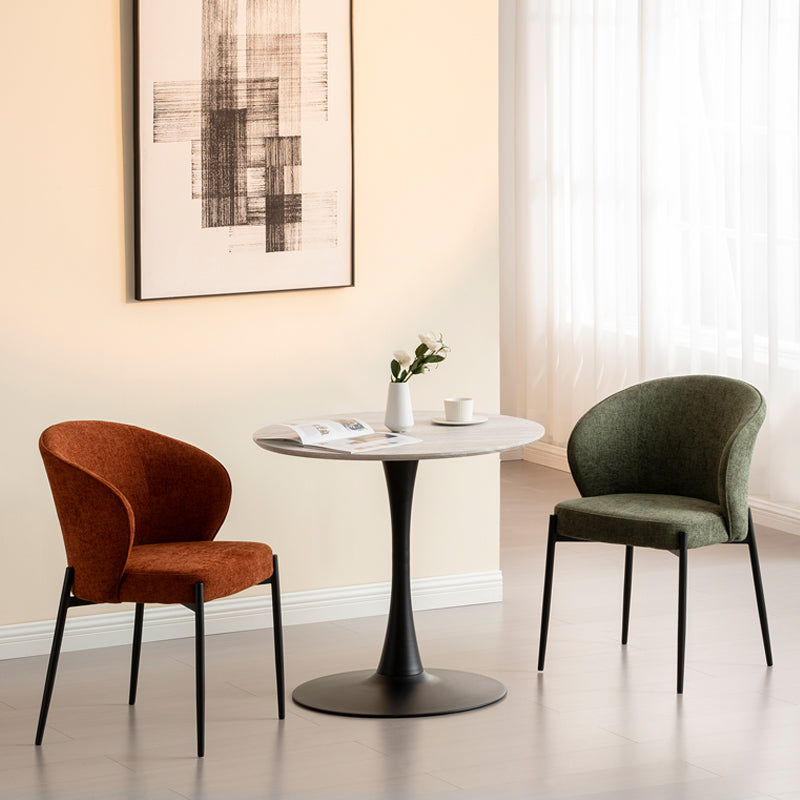 Mesa de comedor redonda Tiana y 4 Sillones de comedor Bard [Conjunto de Comedor]