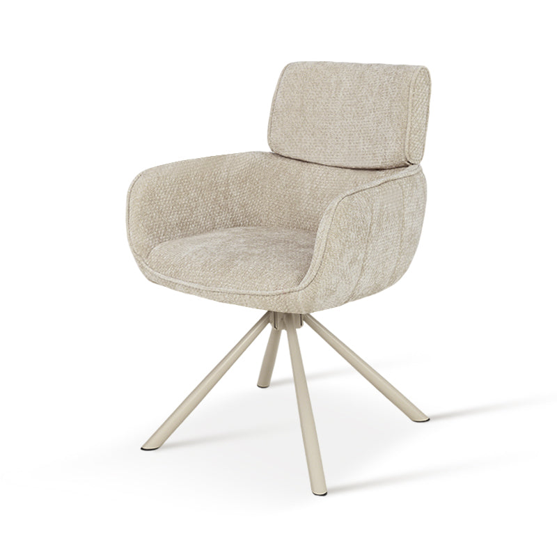 Silla con reposabrazos Elara [juego de 2] [Chenille] [placa giratoria de 360 grados]