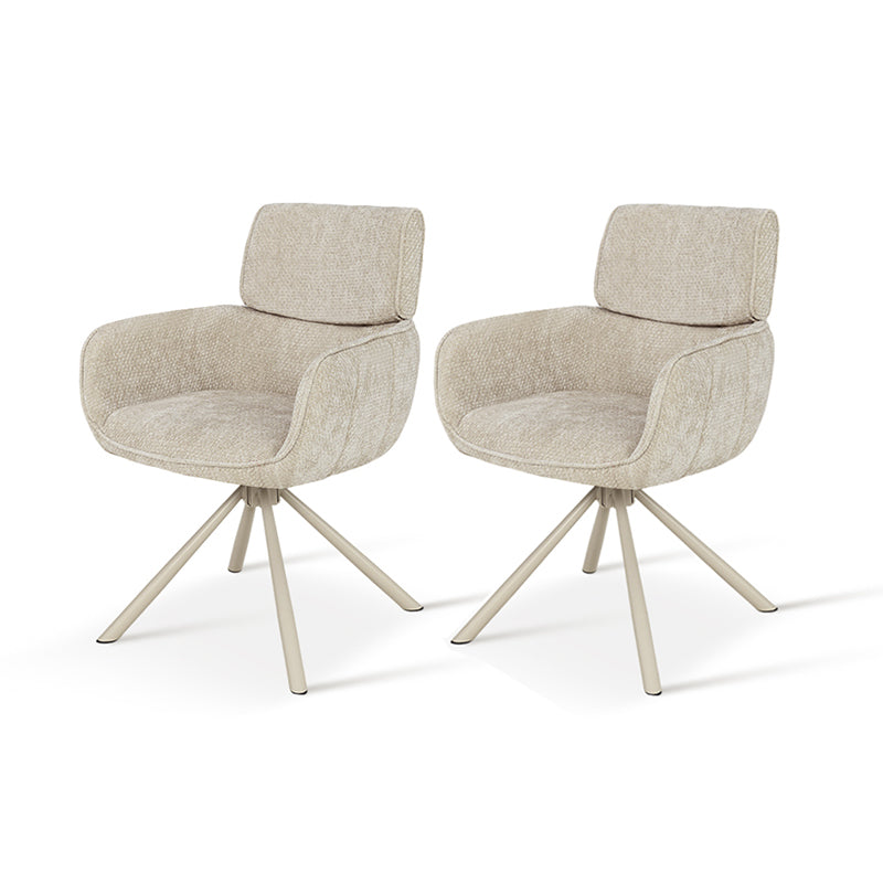 Silla con reposabrazos Elara [juego de 2] [Chenille] [placa giratoria de 360 grados]