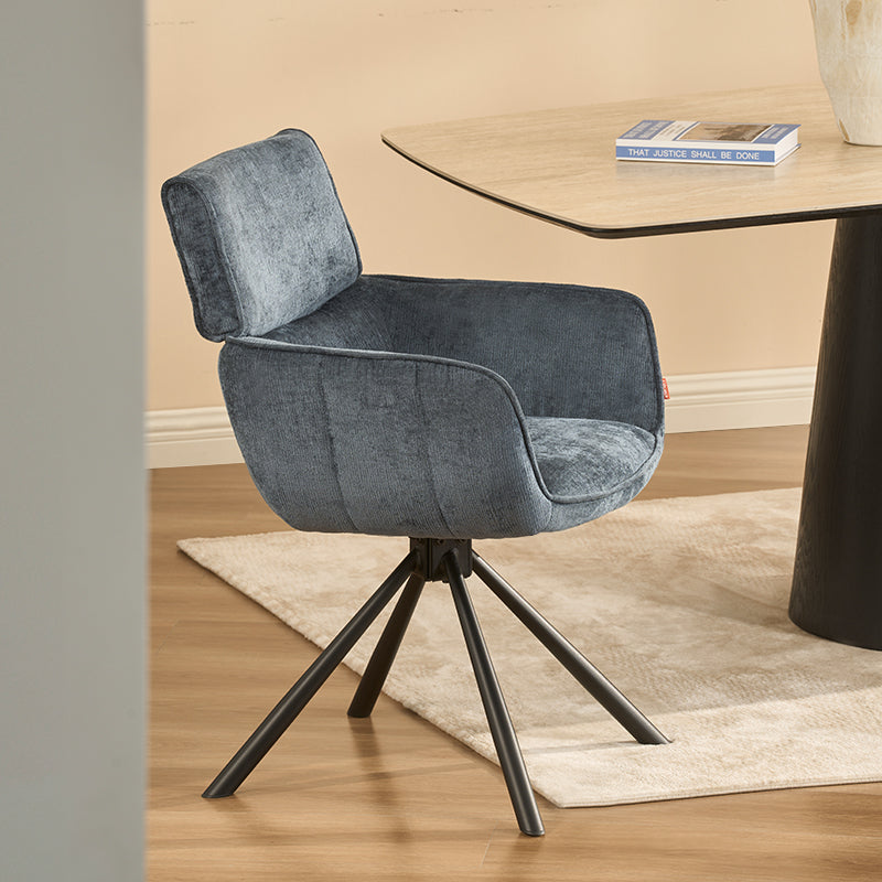 Silla de comedor con reposabrazos giratoria a 360° Elara [juego de 2] [Chenilla]