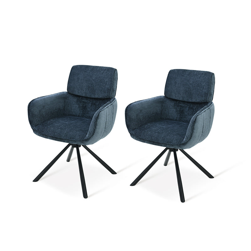 Silla con reposabrazos Elara [juego de 2] [Chenille] [placa giratoria de 360 grados]