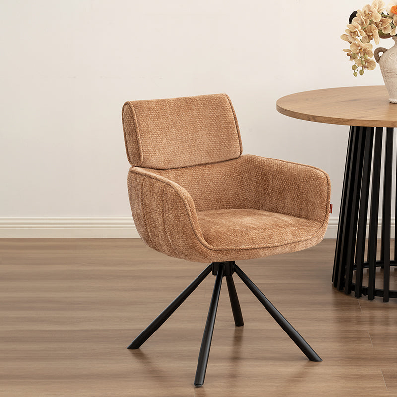 Silla de comedor con reposabrazos giratoria a 360° Elara [juego de 2] [Chenilla]