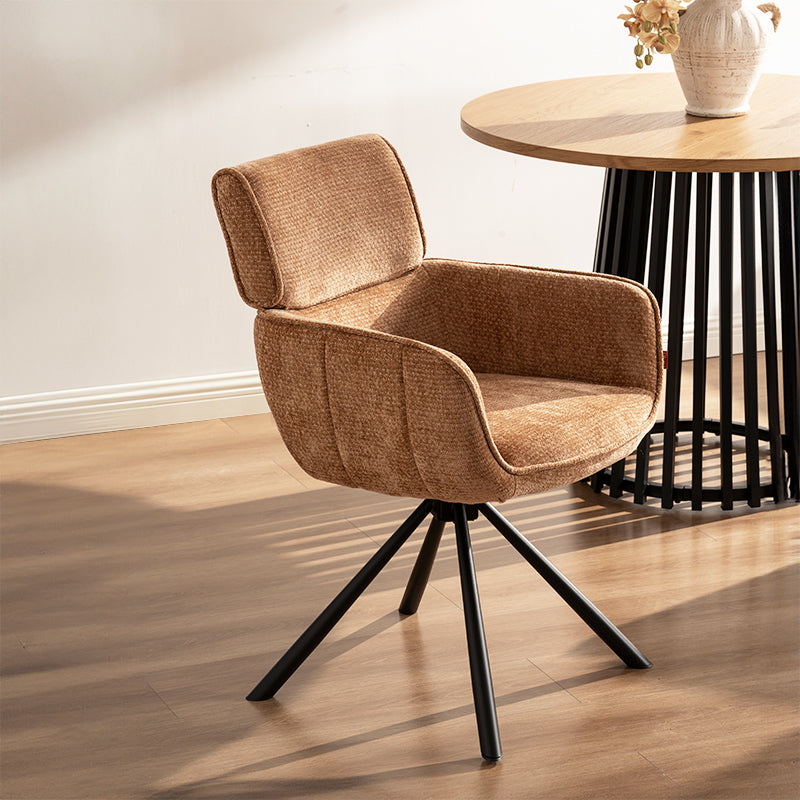 Silla de comedor con reposabrazos giratoria a 360° Elara [juego de 2] [Chenilla]