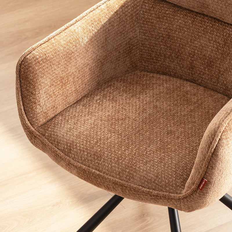 Silla de comedor con reposabrazos giratoria a 360° Elara [juego de 2] [Chenilla]