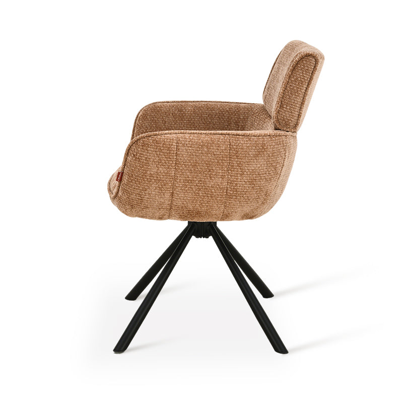 Silla de comedor con reposabrazos giratoria a 360° Elara [juego de 2] [Chenilla]