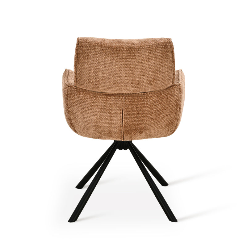 Silla de comedor con reposabrazos giratoria a 360° Elara [juego de 2] [Chenilla]