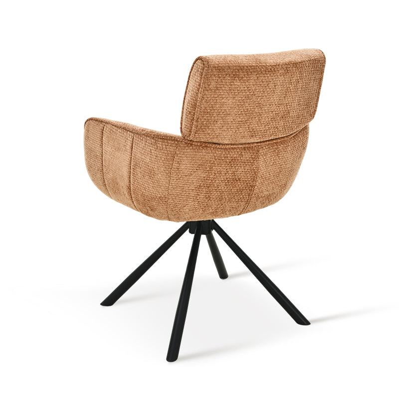Silla de comedor con reposabrazos giratoria a 360° Elara [juego de 2] [Chenilla]