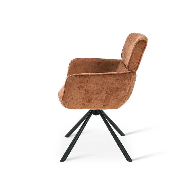 Silla con reposabrazos Elara [juego de 2] [Chenille] [placa giratoria de 360 grados]