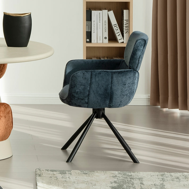 Silla con reposabrazos Elara [juego de 2] [Chenille] [placa giratoria de 360 grados]