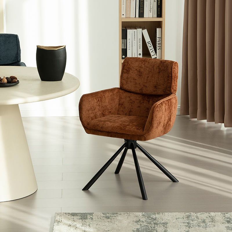 Silla con reposabrazos Elara [juego de 2] [Chenille] [placa giratoria de 360 grados]