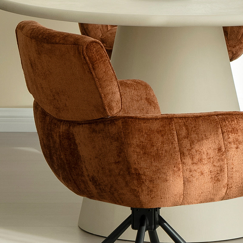 Silla con reposabrazos Elara [juego de 2] [Chenille] [placa giratoria de 360 grados]