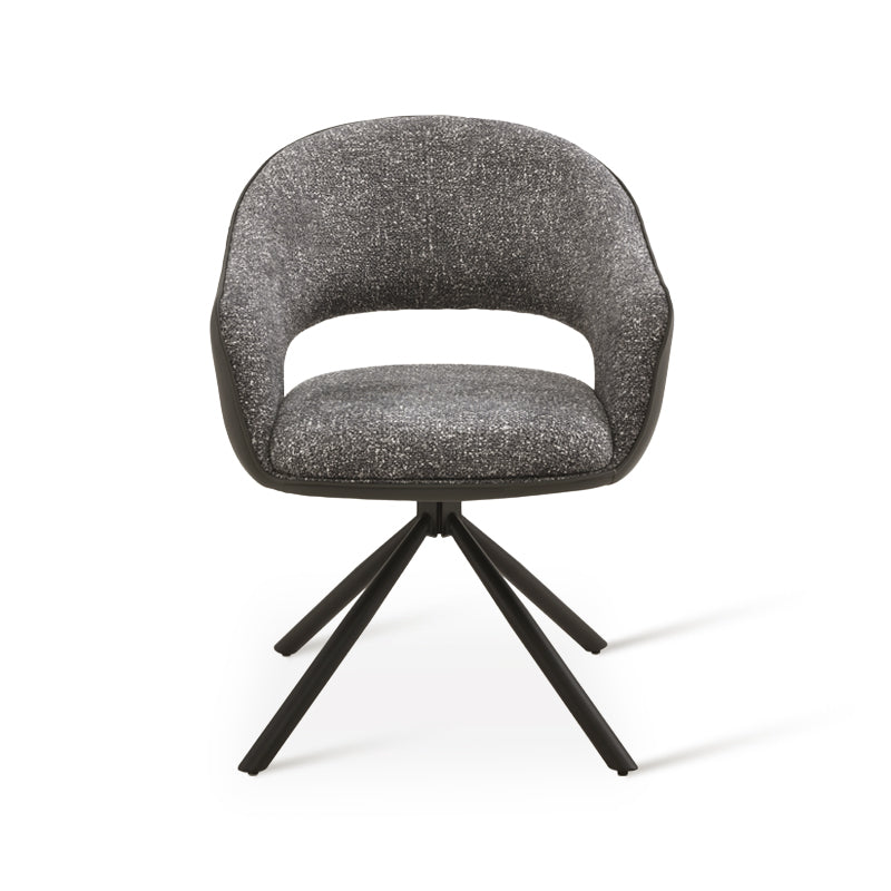 Sillón de Comedor Giratorio 180° Bronwyn [Juego de 2] [Tejido de lino & Simil cuero]