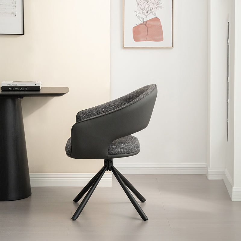 Sillón de Comedor Giratorio 180° Bronwyn [Juego de 2] [Tejido de lino & Simil cuero]